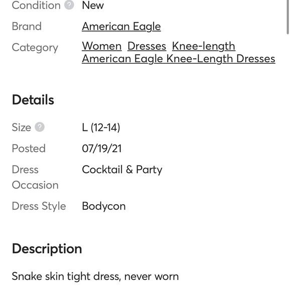 American Eagle Snake Skin Print Dress - Picture 4 of 4